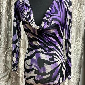 Purple and Black Zebra Print Women's dress